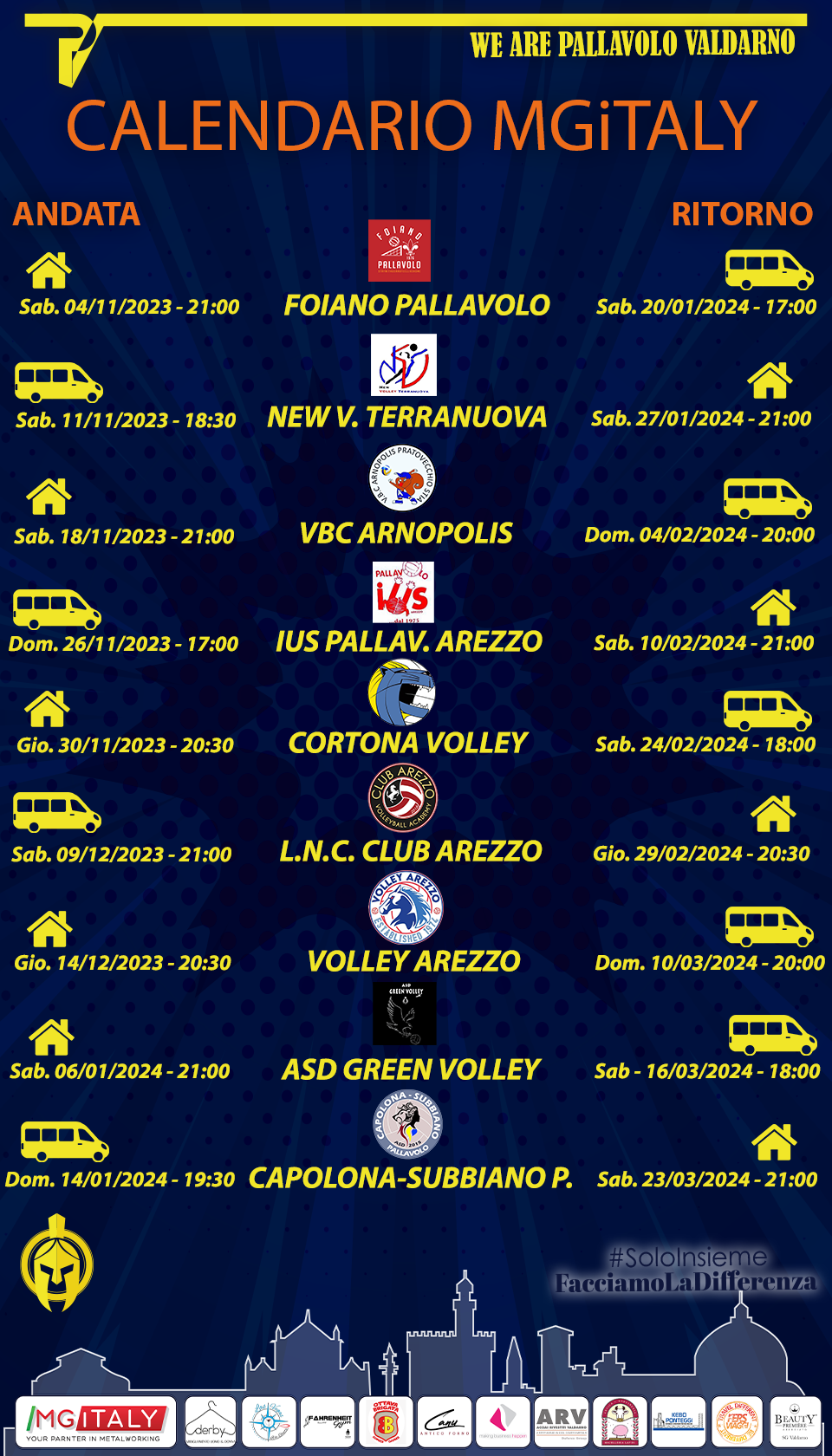 Calendario digitale MGiTaly Pallavolo Valdarno PV
